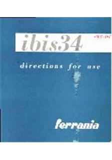 Ferrania Ibis 34 manual. Camera Instructions.